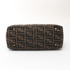 FENDI Zucca Handbag Tote bag Canvas Brown Dark brown