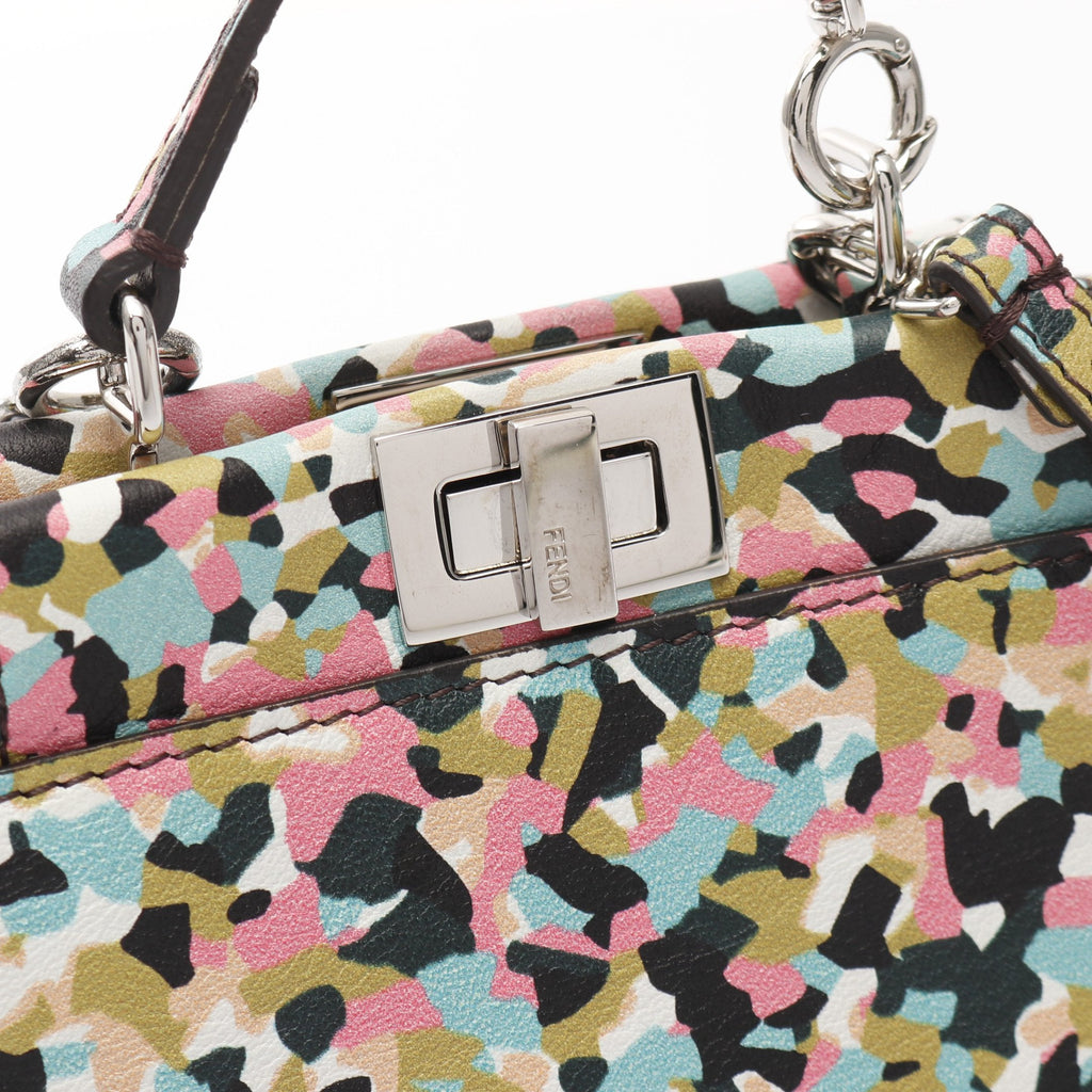 FENDI Micro peekaboo Handbag Leather Multicolor 2WAY