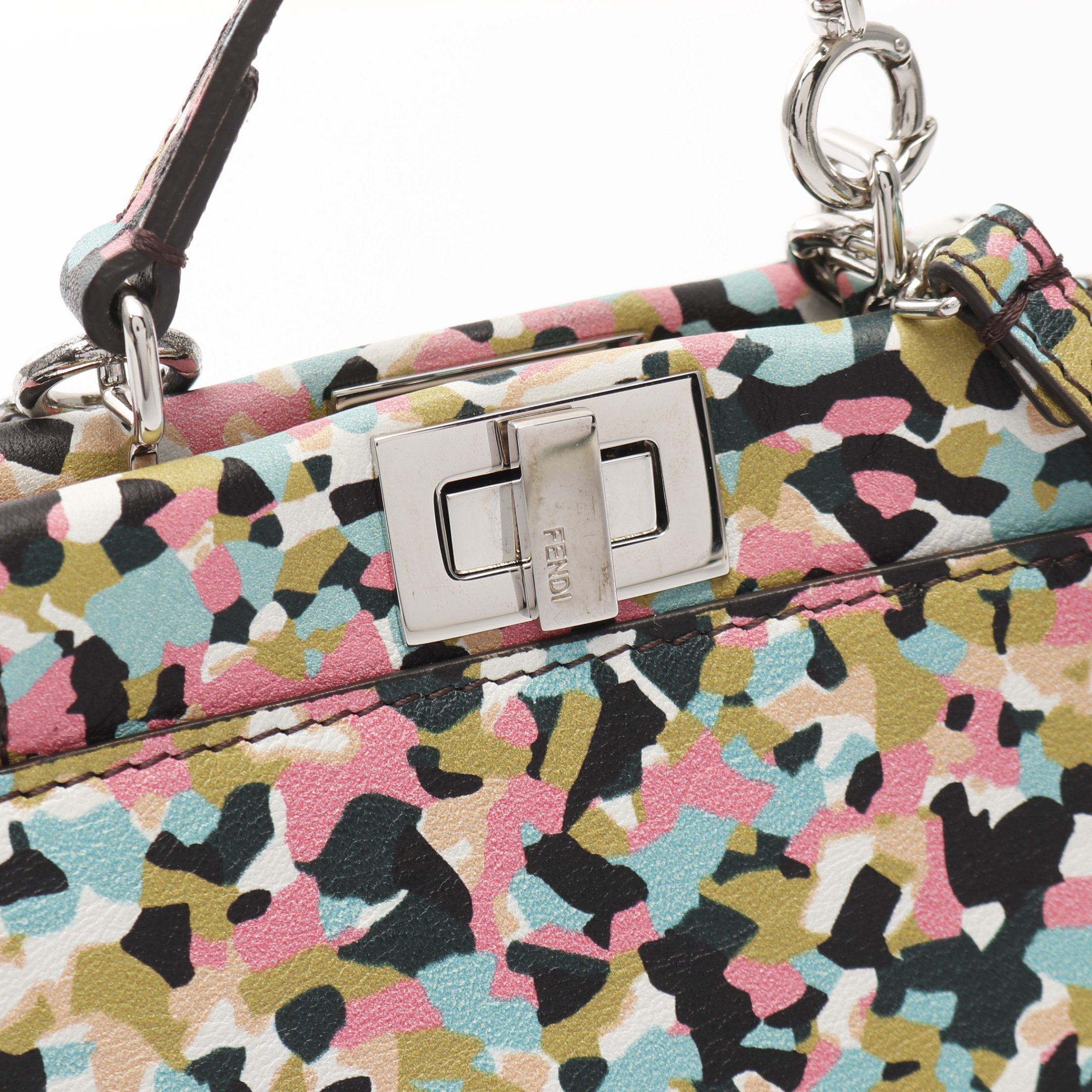 FENDI Micro peekaboo Handbag Leather Multicolor 2WAY
