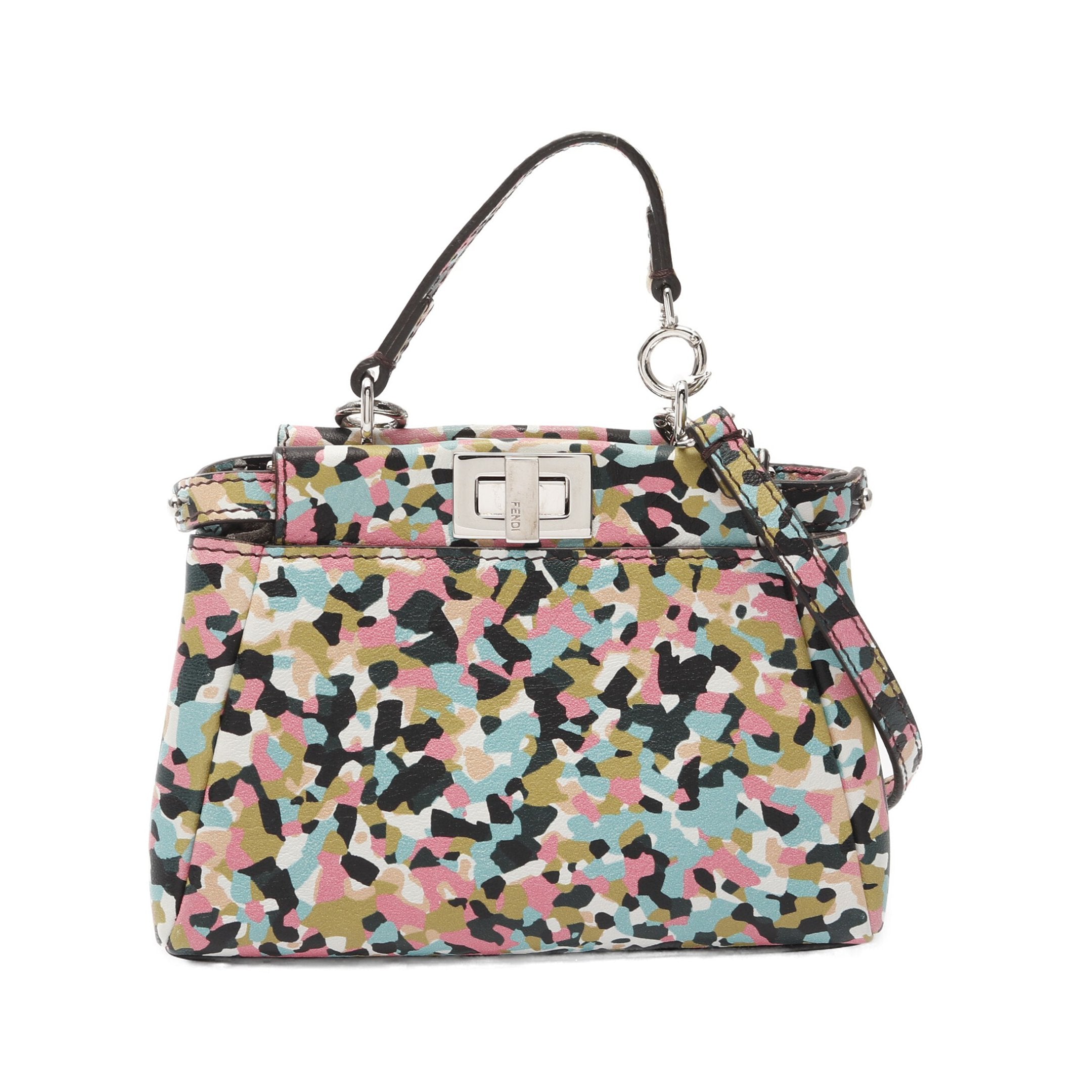FENDI Micro peekaboo Handbag Leather Multicolor 2WAY