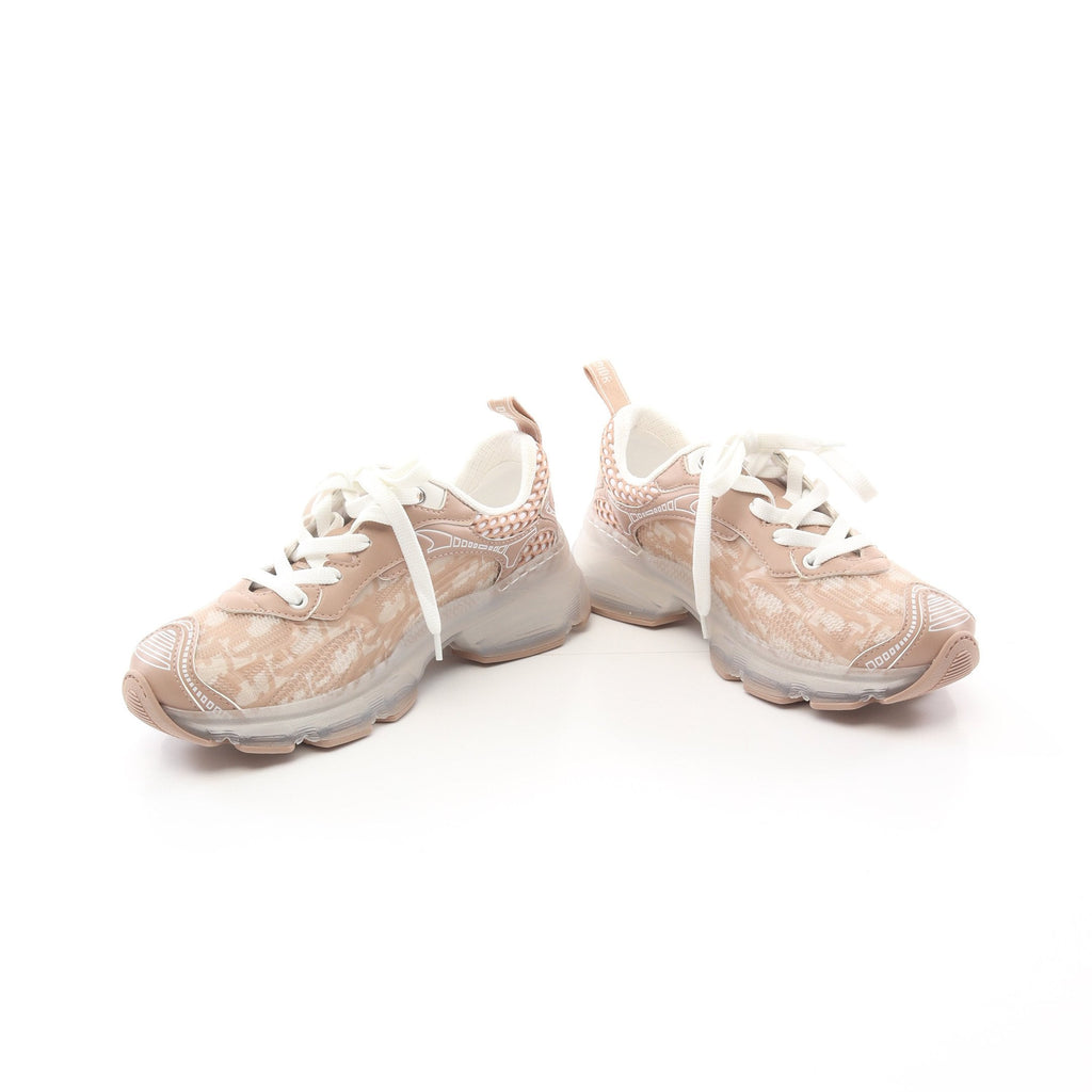 Dior Vibe Sneakers Rubber Leather Fabric Beige