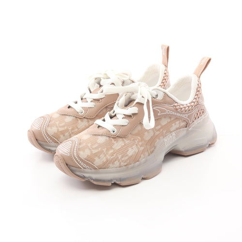 Dior Vibe Sneakers Rubber Leather Fabric Beige