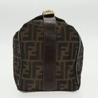 FENDI Zucca Canvas Hand Bag Brown Black Gold95689