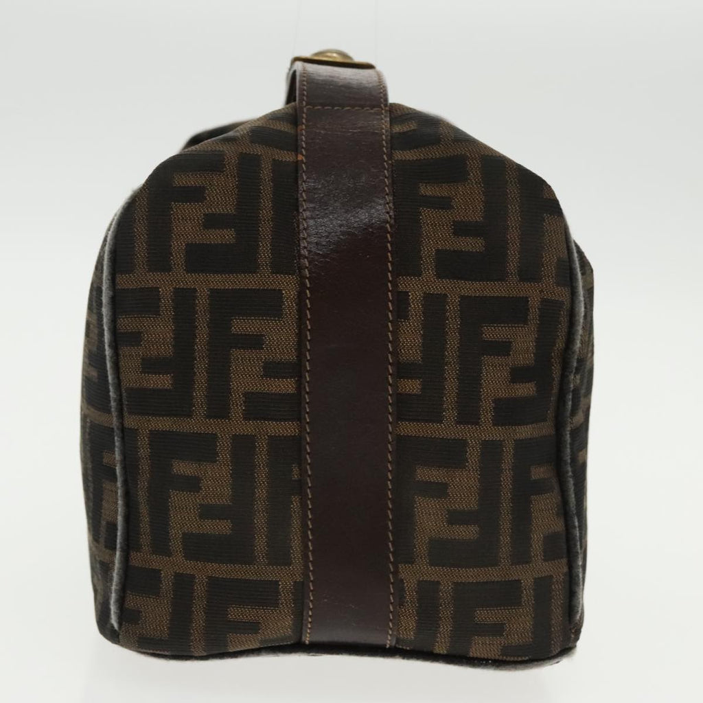 FENDI Zucca Canvas Hand Bag Brown Black Gold95689