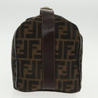 FENDI Zucca Canvas Hand Bag Brown Black Gold95689