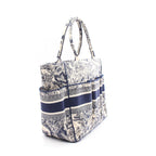 Dior Oblique Embroidery Gardener Handbag Tote bag Canvas Ivory Navy