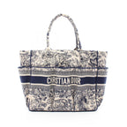 Dior Oblique Embroidery Gardener Handbag Tote bag Canvas Ivory Navy