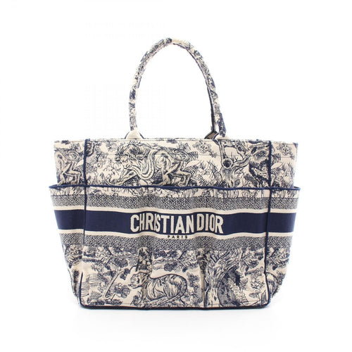 Dior Oblique Embroidery Gardener Handbag Tote bag Canvas Ivory Navy