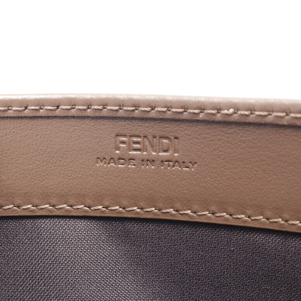 FENDI FF Diamond Zucca Emboss Chain wallet Leather Brown