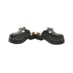 Dior Quake Clock Sabot Sandals Leather Shearling Black White