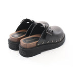 Dior Quake Clock Sabot Sandals Leather Black