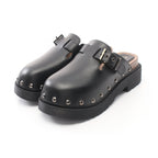 Dior Quake Clock Sabot Sandals Leather Black