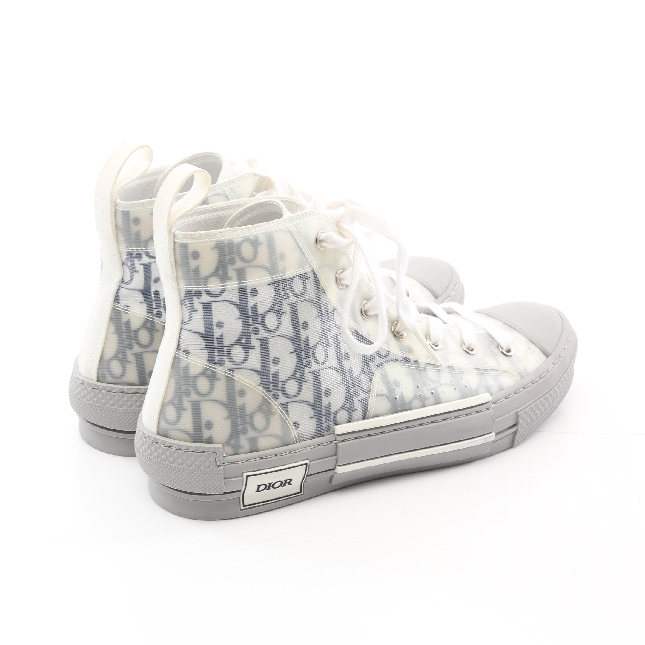 Dior B23 Oblique High cut sneakers Fabric Rubber Navy White