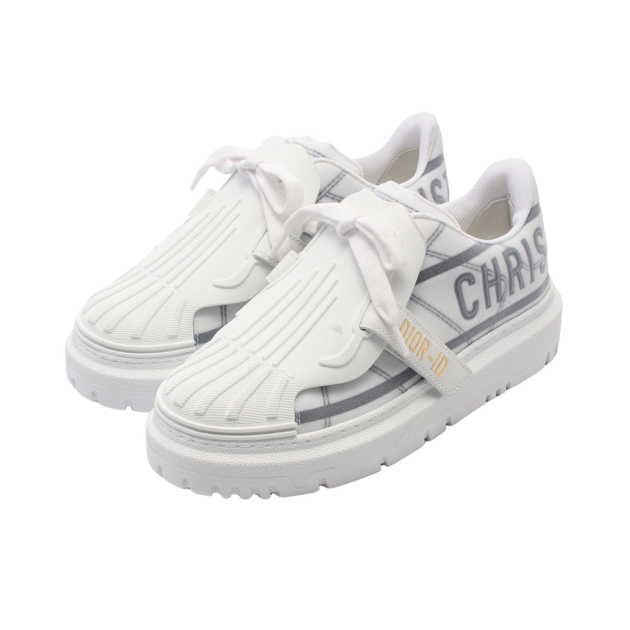 Dior Sneakers Fabric Leather White Gray