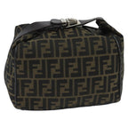 FENDI Zucca Canvas Hand Bag Brown Black Silver95770