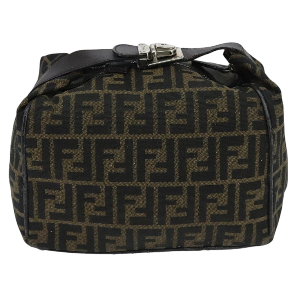 FENDI Zucca Canvas Hand Bag Brown Black Silver95770