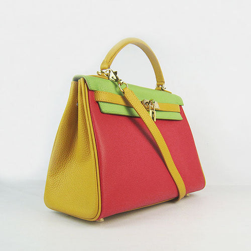 Hermes Kelly 32cm Togo Red/Green/Yellow Golden