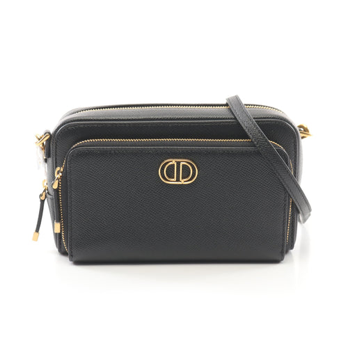 Dior Karo Double Pouch Shoulder bag Leather Black
