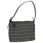 FENDI Zucchino Canvas Accessory Pouch Navy Silver95850