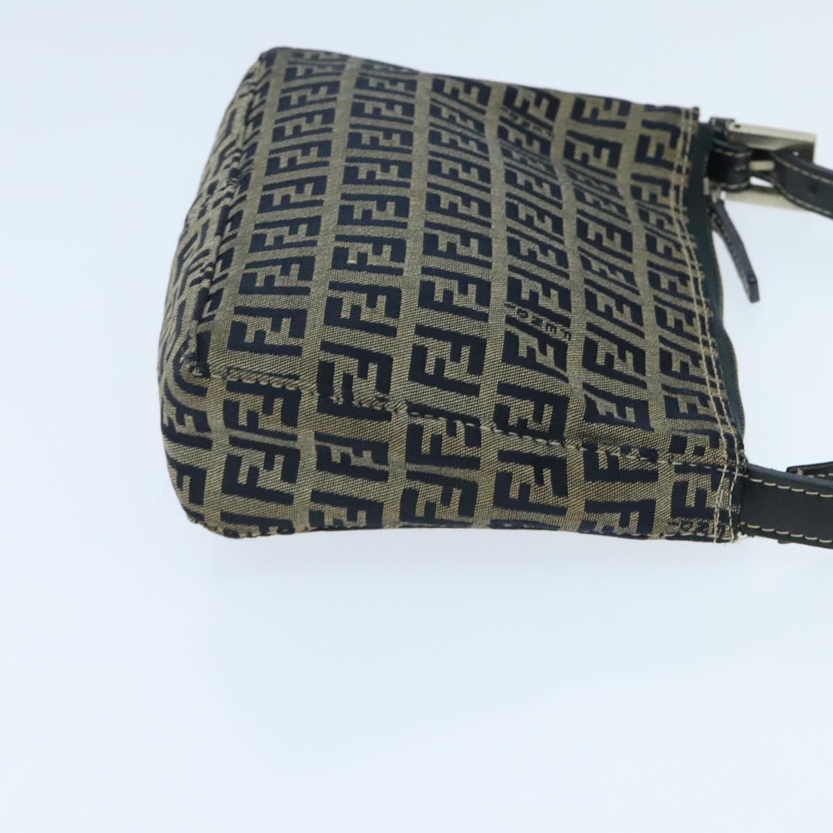 FENDI Zucchino Canvas Accessory Pouch Navy Silver95850