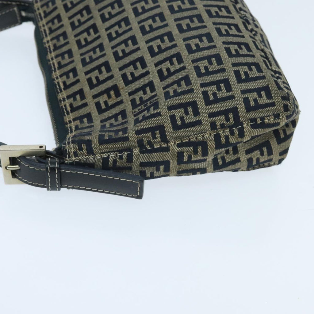 FENDI Zucchino Canvas Accessory Pouch Navy Silver95850