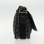 FENDI Zucchino Canvas Shoulder Bag Black95866