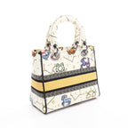 Dior LADY D-LITE Medium Handbag Canvas White Multicolor 2WAY
