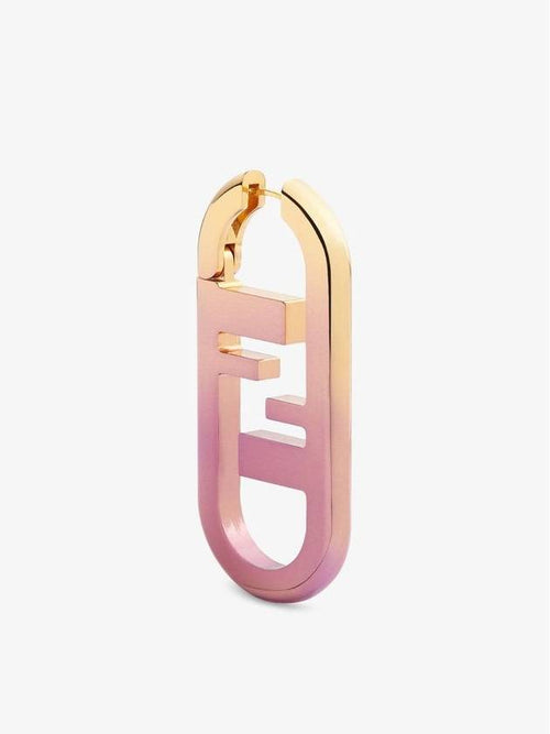 Fendi O'Lock Metal Single Earring Pink Gold