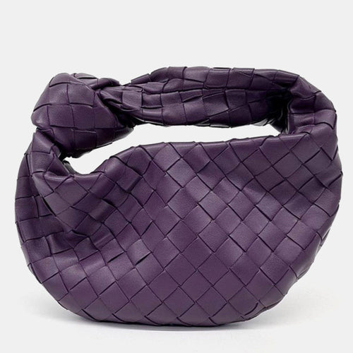 Bottega Veneta Purple Leather Mini Jodie Top Handle Bag