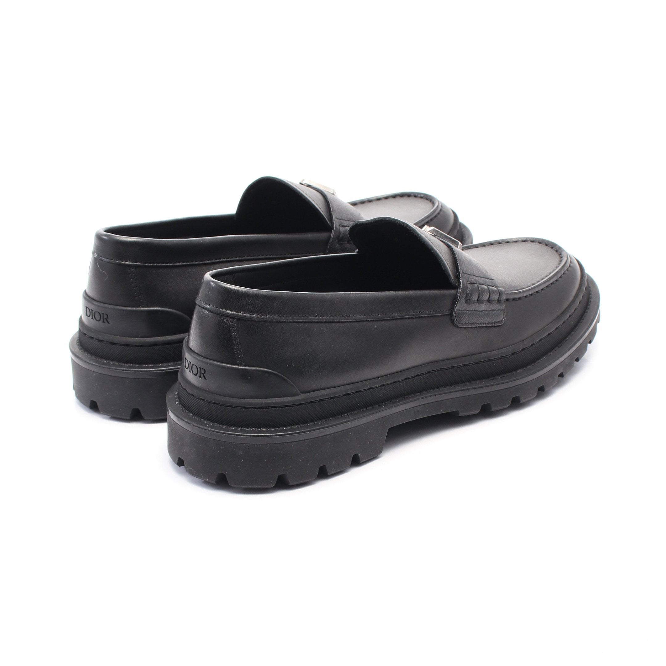 Dior Loafers Leather PVC Black