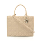 Dior BOOK TOTE Book tote Medium Macro Cannage Handbag Tote bag Leather Beige 2WAY