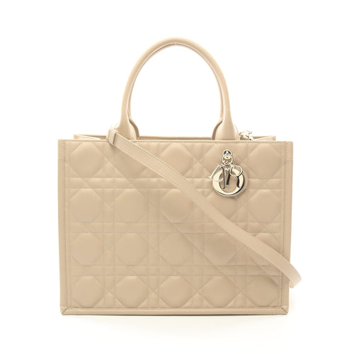 Dior BOOK TOTE Book tote Medium Macro Cannage Handbag Tote bag Leather Beige 2WAY