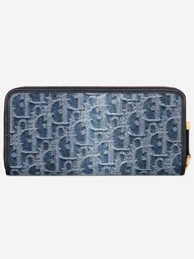 30 Montaigne Voyageur Denim Long Wallet Blue Dior