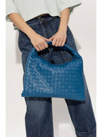 Bottega Veneta Intrecciato Small Hop Tote Bag Blue
