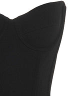 Balenciaga Ribbed Strapless Bustier Top Black