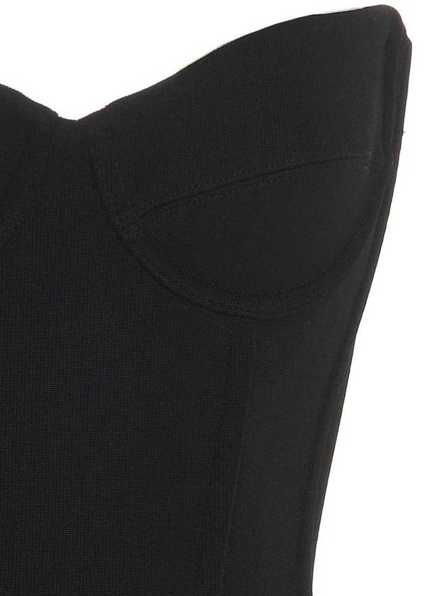 Balenciaga Ribbed Strapless Bustier Top Black
