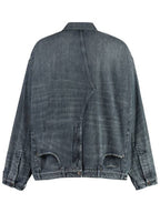 Balenciaga Men's Deconstructed Denim Jacket Dark Blue