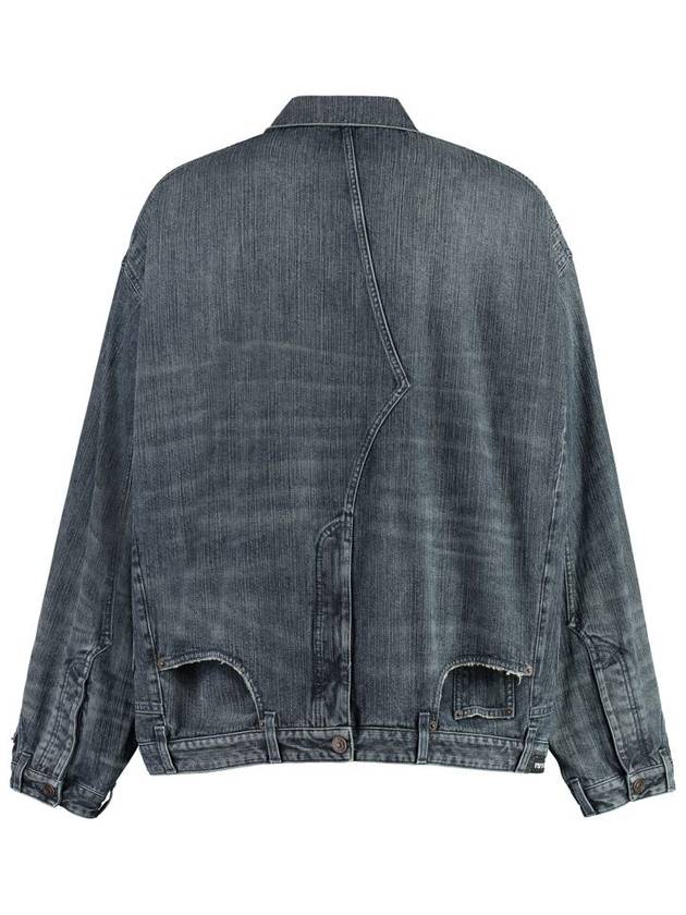 Balenciaga Men's Deconstructed Denim Jacket Dark Blue