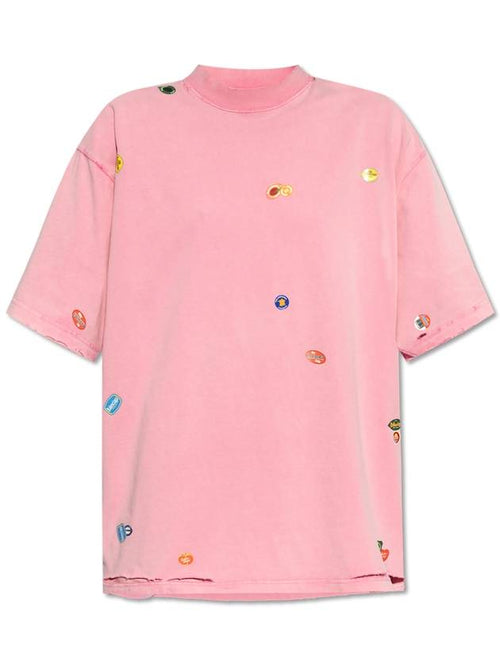 Balenciaga Balenciaga T-shirt With Print, Women's, Pink