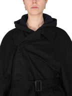 Balenciaga belted single coat black