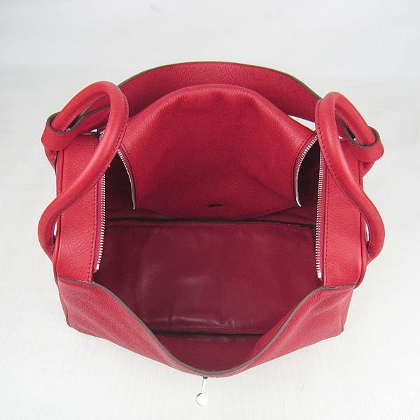 Hermes Lindy 34cm Handbag 6208 Red Silver