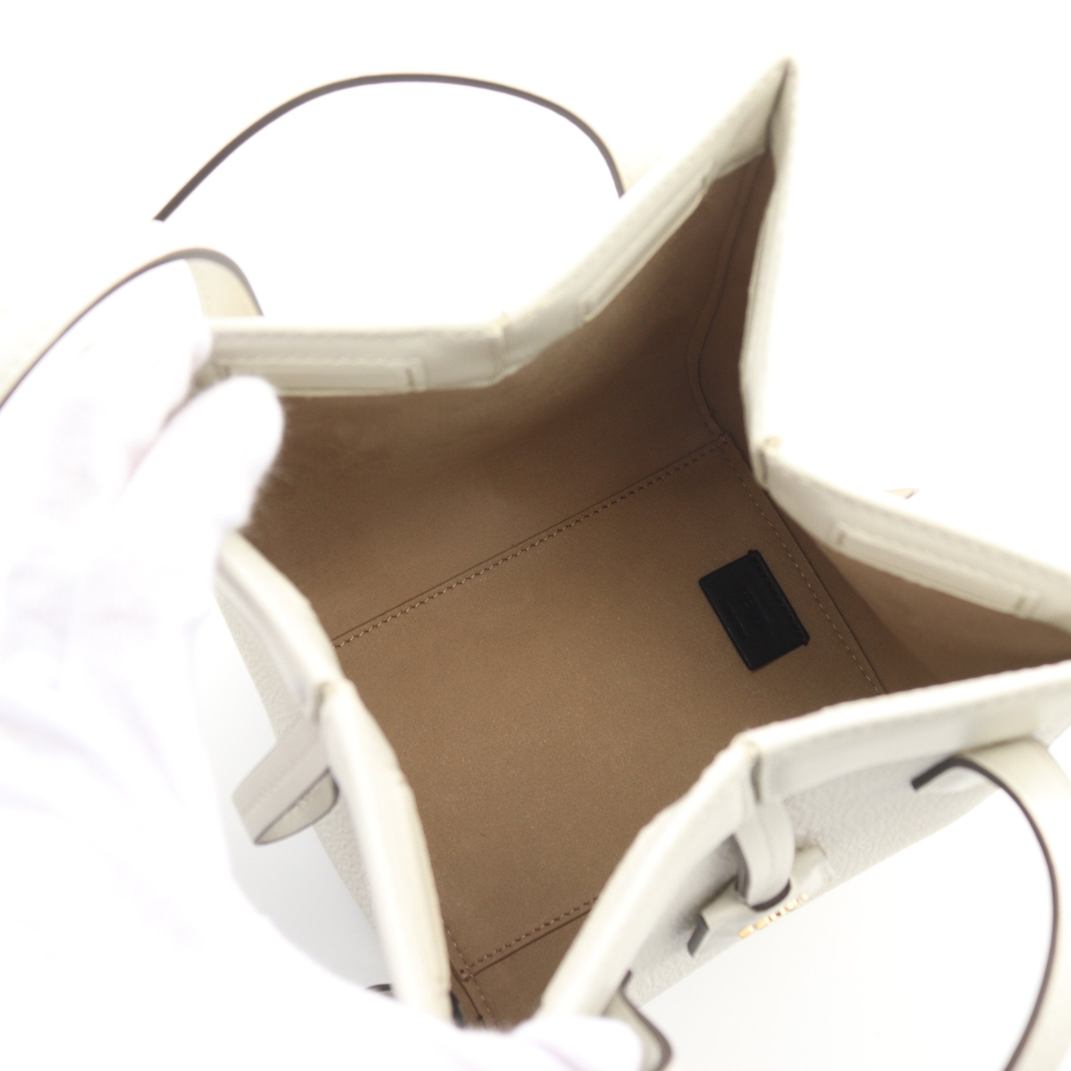 FENDI ORIGAMI MINI Origami Mini Shoulder bag Leather White