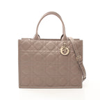 Dior BOOK TOTE Book tote Medium Macro Cannage Handbag Tote bag Leather Gray beige 2WAY