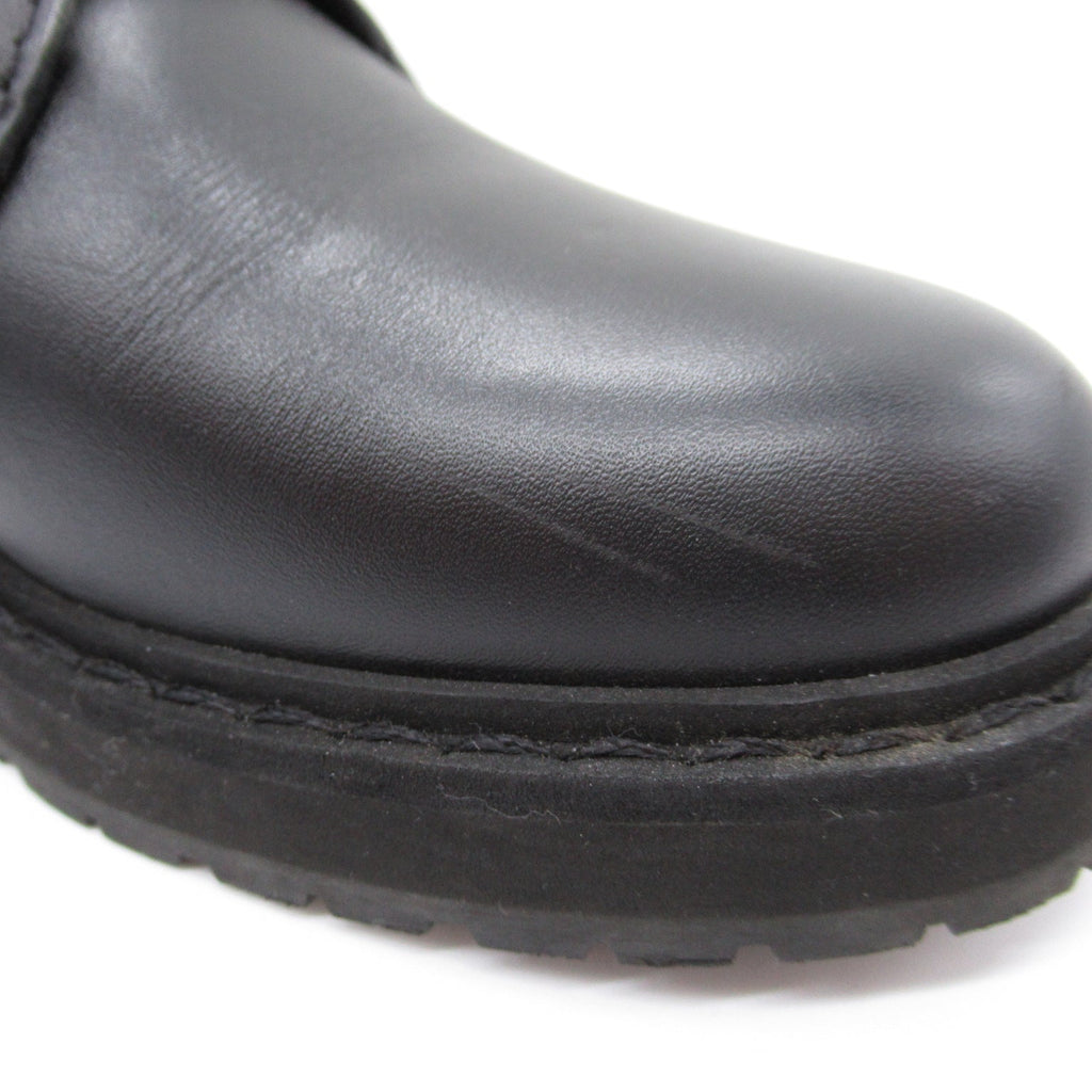 FENDI Knit Boots Boots Leather Canvas Black