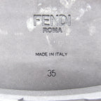 FENDI Knit Boots Boots Leather Canvas Black