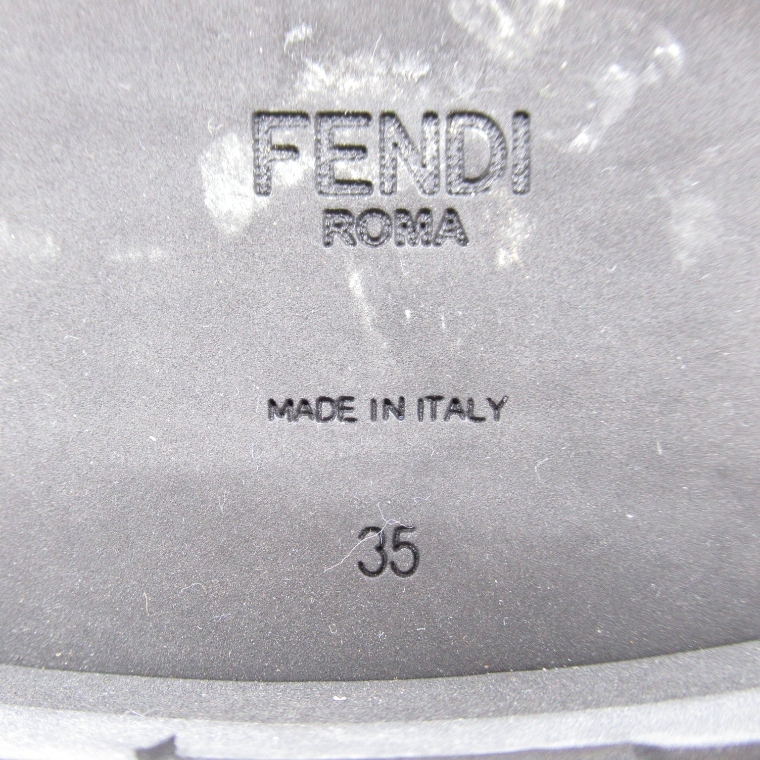 FENDI Knit Boots Boots Leather Canvas Black