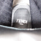FENDI Knit Boots Boots Leather Canvas Black