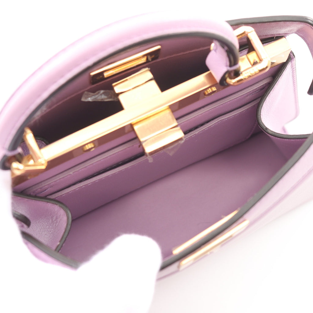 FENDI Peekaboo ISeeU Handbag Leather Purple 2WAY