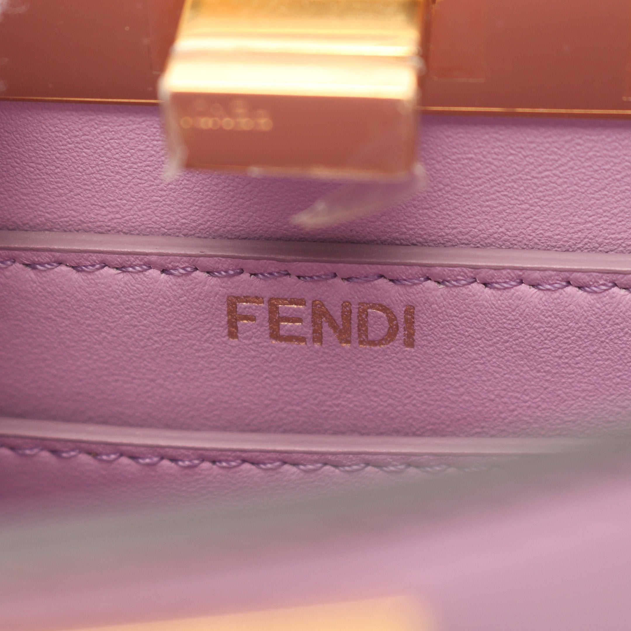 FENDI Peekaboo ISeeU Handbag Leather Purple 2WAY