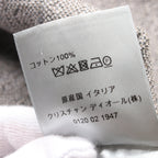 Dior Oblique Knit Shirt Long sleeve Cotton Gray beige Gray White